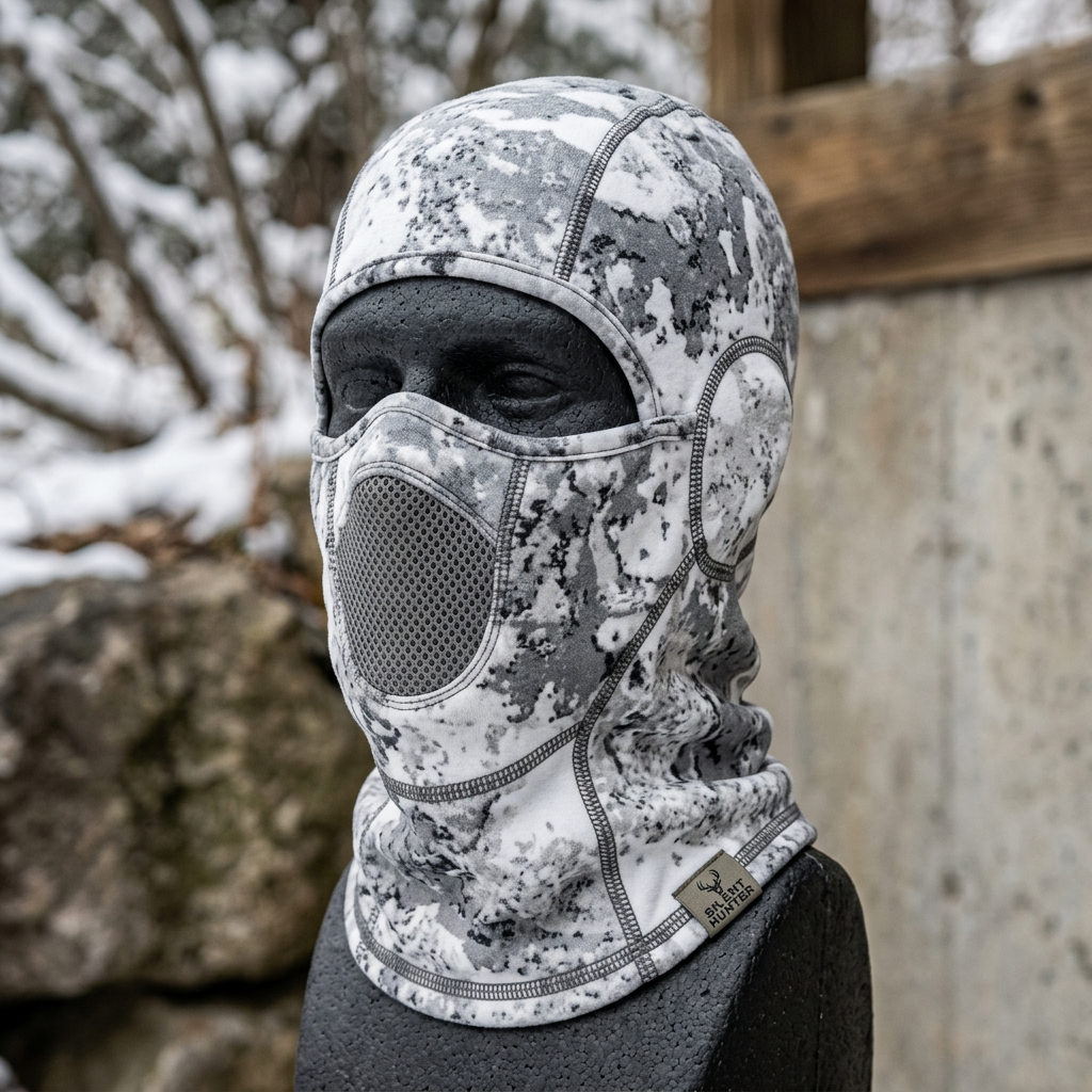 Snow camo hunting face mask