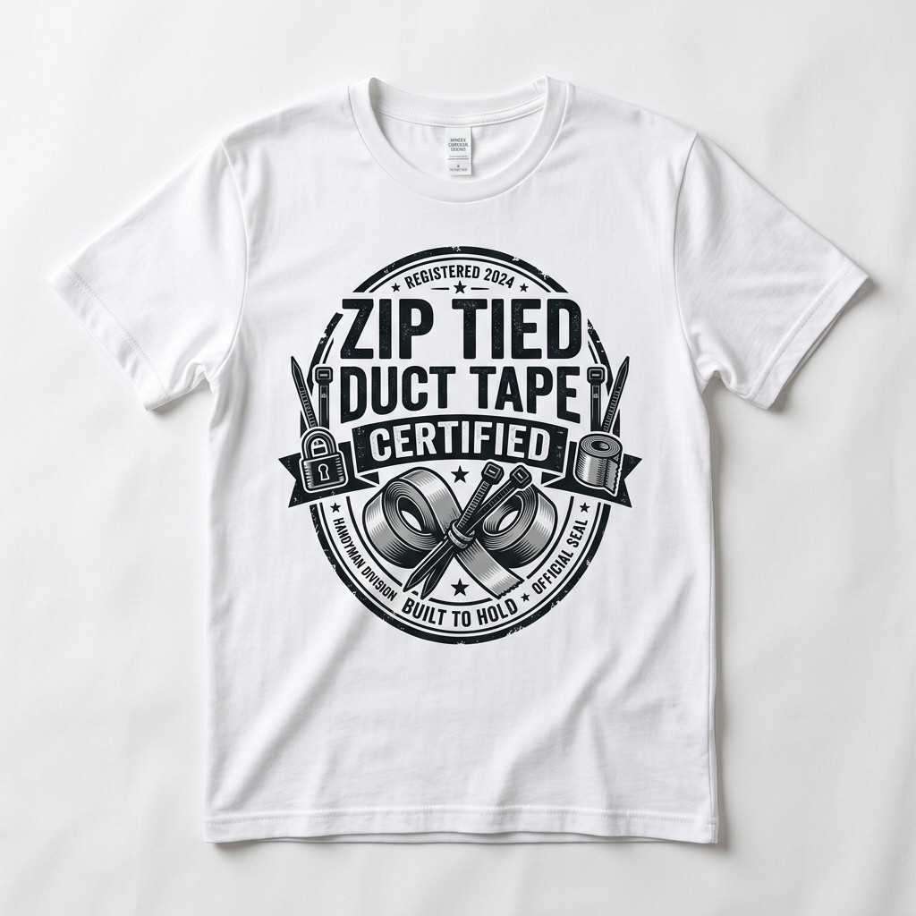 Zip Tied and Duct Tape Certified T-Shirt