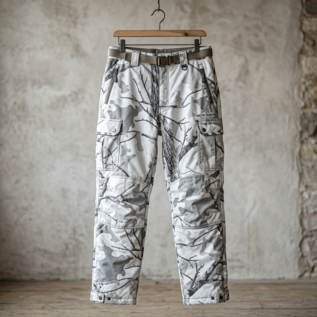 Insulated snow camo hunting pants