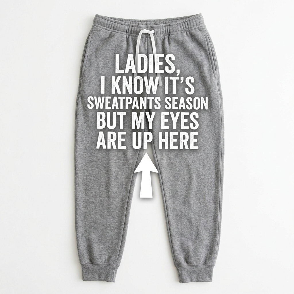 Ladies My Eyes Are Up Here Men's Sweatpants