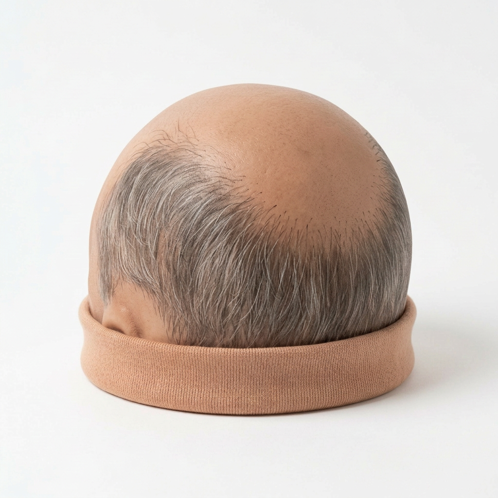 Bald Head Beanie with horseshoe hair pattern