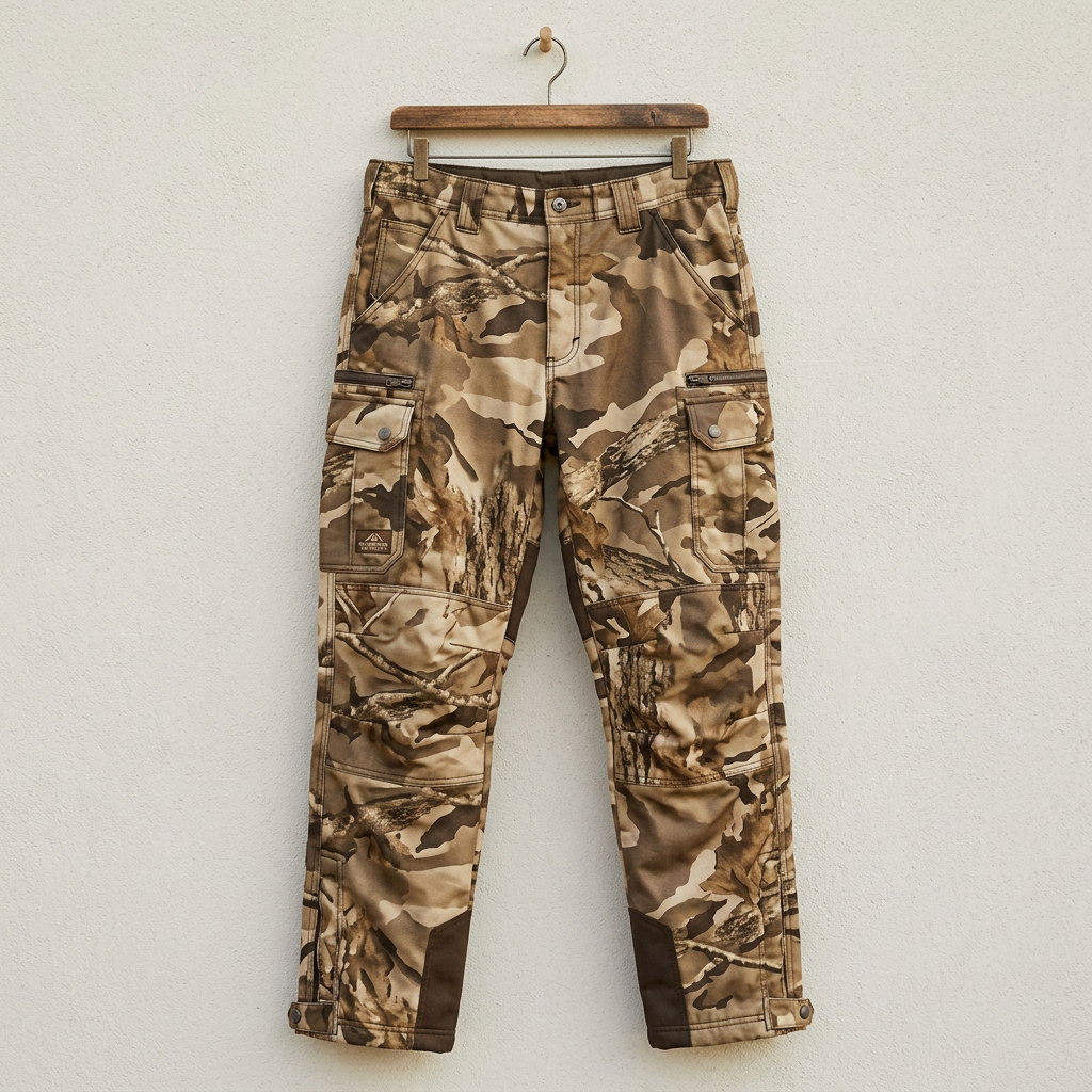 Insulated camel tan camo hunting pants